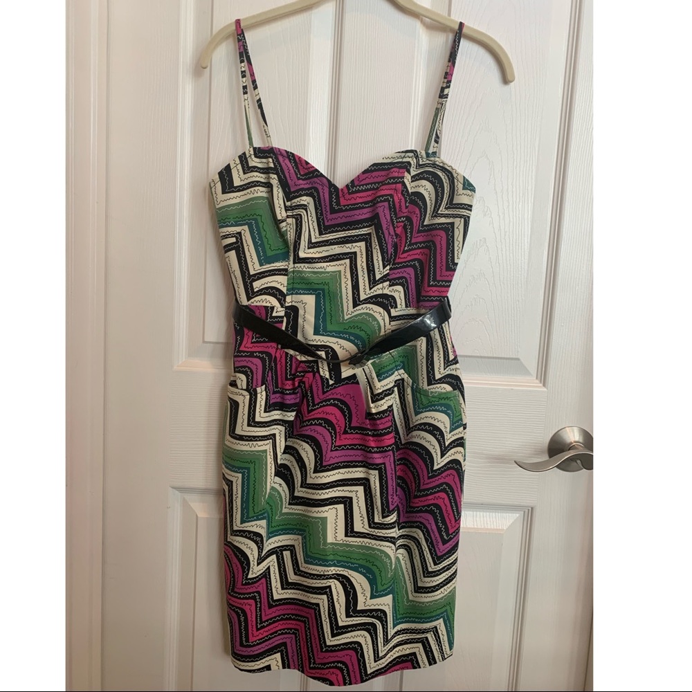 Tracy Reese Beverly Silk Rainbow Abstract Dress